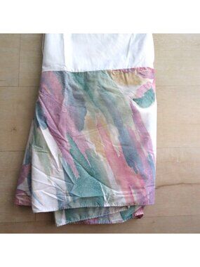 Vintage Croscill Sedona Bed Skirt Size Full 13.5" Drop Pastel Abstract Design